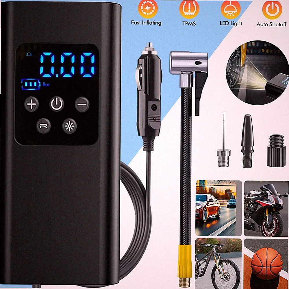 150 PSI Air Compressor Tire Inflator Fits Car Moto Bike Tires Air Pump
